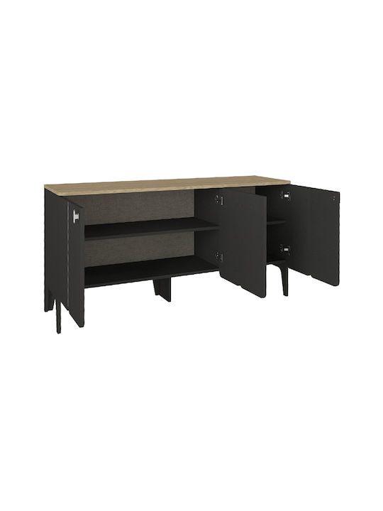 Μπουφές Pedro Ανθρακί - Rota Oak 150x45x75cm