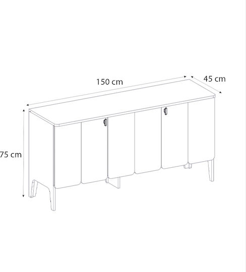 Мебели за съхранение Pedro дървен Anthracite - Rota Oak 150x45x75см