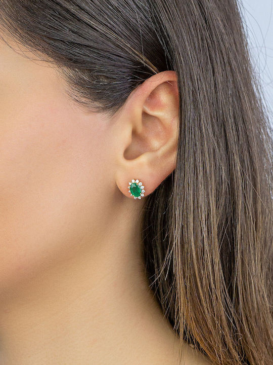 Kiriakos Gofas Set with Earrings & Ring from Gold 18K with Stones