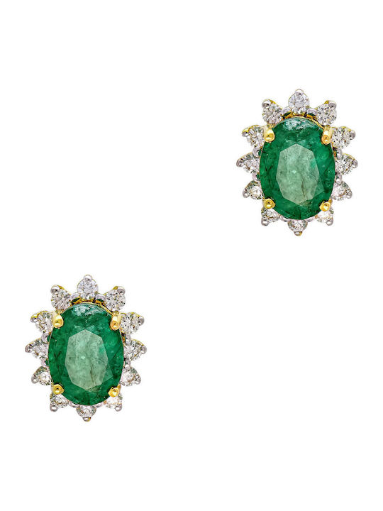 Kiriakos Gofas Set with Earrings & Ring from Gold 18K with Stones