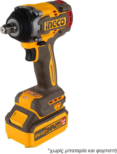 Ingco Brushless Impact Wrench Battery 20V Solo with Socket 1/2"