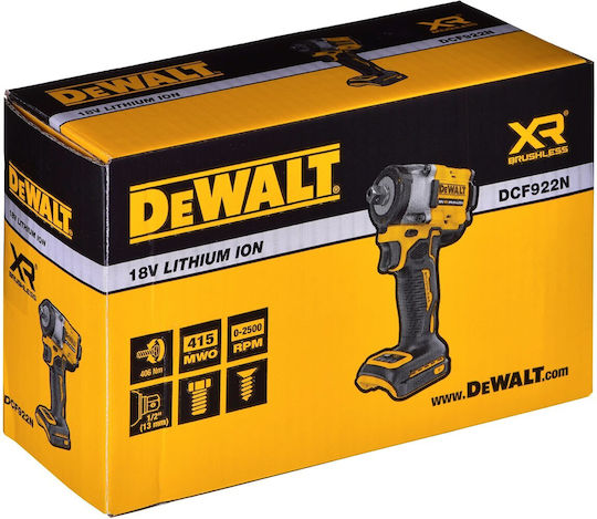 DEWALT Brushless Impact Wrench Battery 18V Solo with Socket 1/2"