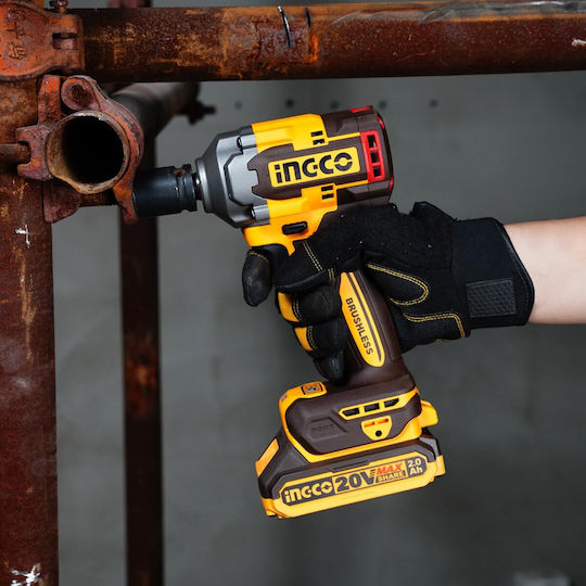 Ingco CIWLI2040 Brushless Impact Wrench Battery 20V 2x2Ah with Socket 1/2"
