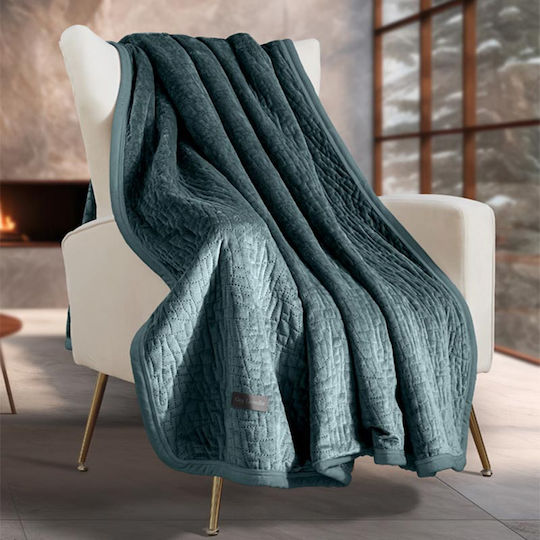 Guy Laroche Bolzano Sherpa Sofa Blanket 130x170cm Emerald