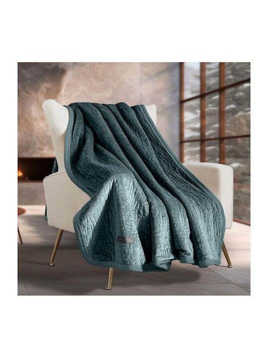 Guy Laroche Bolzano Decke Sherpa Couch 130x170cm Emerald