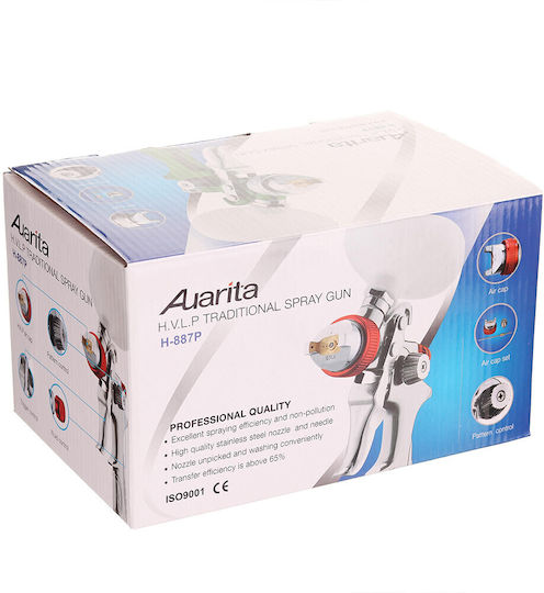 Auarita Πιστόλι Βαφής Αέρος HVLP Άνω Δοχείου 2mm
