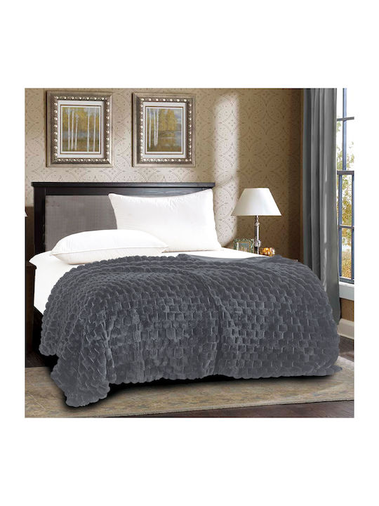 Silk Fashion Κουβέρτα Γούνινη Υπέρδιπλη 220x240εκ. Γκρι