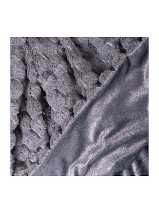 Silk Fashion Κουβέρτα Γούνινη Υπέρδιπλη 220x240εκ. Γκρι