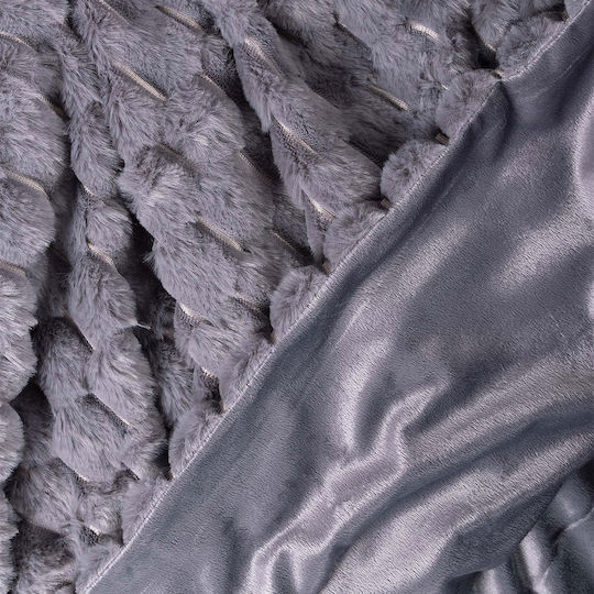 Silk Fashion Κουβέρτα Γούνινη Υπέρδιπλη 220x240εκ. Γκρι 5206978073335