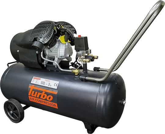 Turbo Μονοφασικό Κομπρεσέρ Αέρος με Ισχύ 3hp και Αεροφυλάκιο 100lt