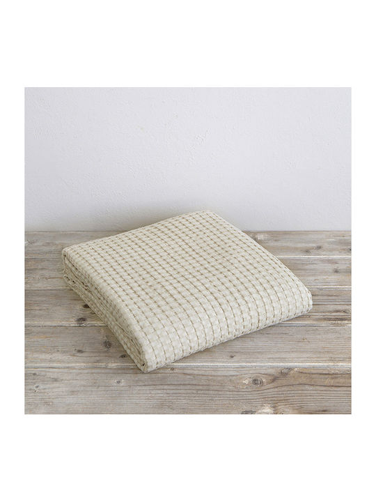 Nima Comfy Pique Blanket Single 160x240cm Light Beige