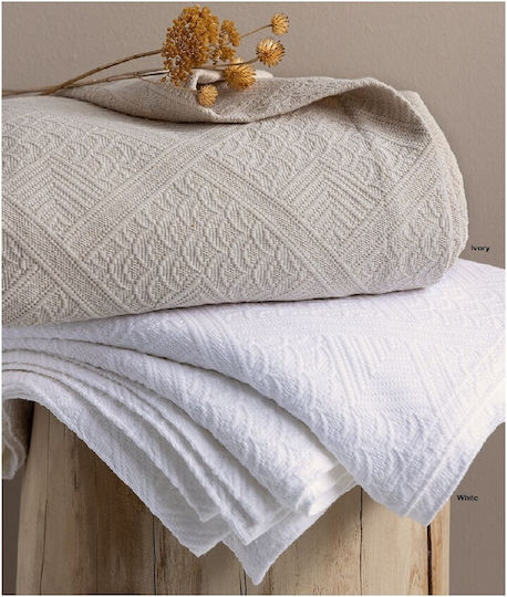 Palamaiki Carla Pique Blanket Single 170x260cm White