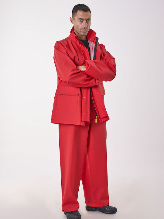 Anorak Street Long Waterproof Work Suit Red