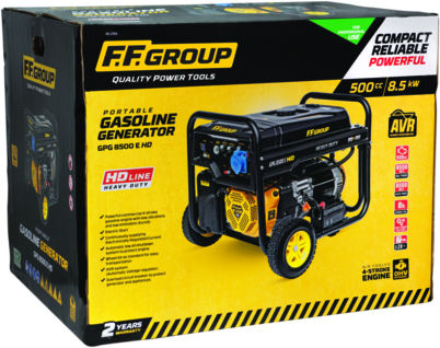 FFG GPG 8500E HD Generator Benzină (în patru timpi) Patru timpi cu Autostart, Roți și Putere Maximă 10.5kVA