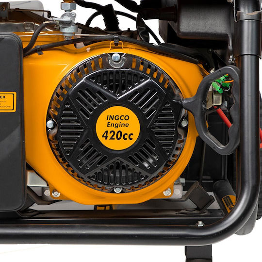 Ingco Generator Benzină (în patru timpi) Patru timpi cu Autostart, Roți și Putere Maximă 6.5kVA