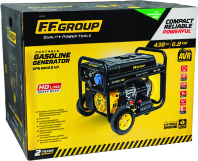 FFG GPG 6800E HD Generator Gasoline Four-stroke with Handle, Wheels, and Maximum Power 8.5kVA