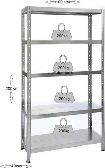 Bulle Shelf Dexion Galvanized 100x40x200cm 610401