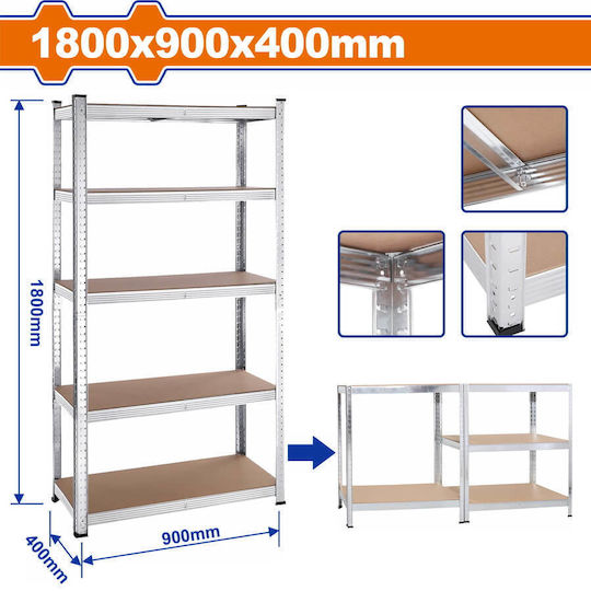 Wadfow Shelf Dexion Galvanized 90x40x180cm WTS1A94