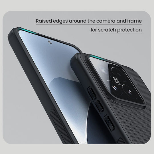Frosted Umschlag Rückseite Kunststoff Schwarz (Xiaomi 15)