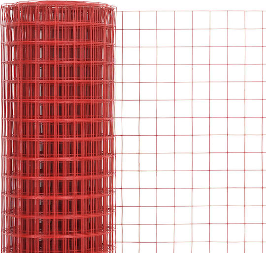 vidaXL Συρματόπλεγμα με Επικάλυψη PVC Κόκκινο 0.5x10m