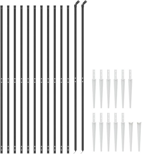 vidaXL Plasă de sârmă Galvanizat cu Îmbrăcăminte din PVC Module Gri 1.6x25m