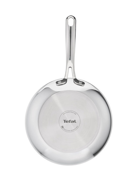 Tefal Eternal Mesh Τηγάνι από Ανοξείδωτο Ατσάλι Με Καπάκι με Κεραμική Επίστρωση 24cm