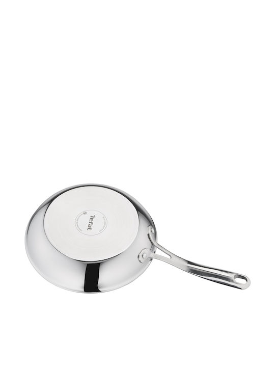 Tefal Eternal Mesh Τηγάνι από Ανοξείδωτο Ατσάλι Με Καπάκι με Κεραμική Επίστρωση 24cm