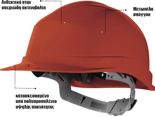 Delta Plus Zircon 1 Construction Site Helmet Red ZIRCON1