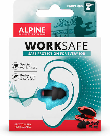 Alpine Work Safe Ωτοασπίδες με Κορδόνι 2τμχ