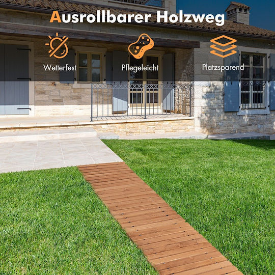 Costway Wood Pathway for Garden Flooring 245x43cm