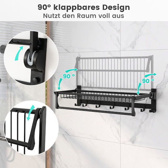 Costway Ράγα Μπάνιου Μονή Επιτοίχια με Βίδες ​3x3cm Μπρονζέ