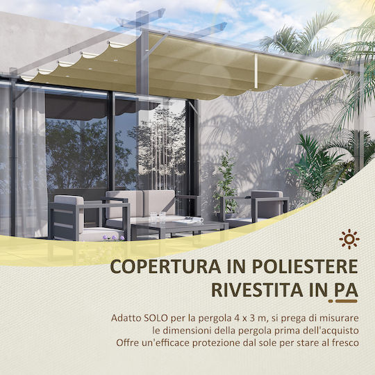 Outsunny Κάλυμμα για Κιόσκι Μπεζ 3x4m