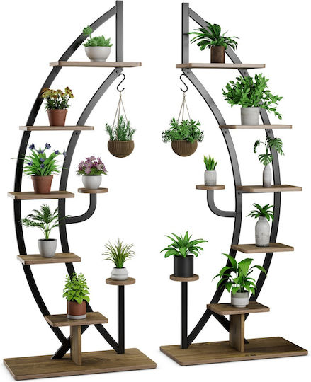 Costway Стойка за саксия Метална 60брx30брx155брсм.