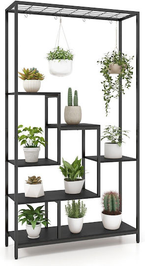 Costway Hanging Pot Stand Metal Black 100cmx30cmx180cmcm.