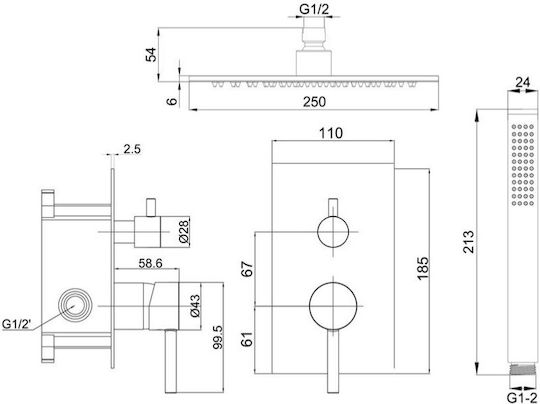Interflex für Dusche Silber