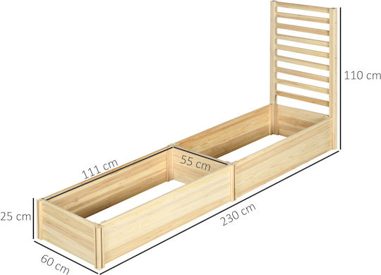 Outsunny Planter Box Wooden Wood Color 230x60x110cm.