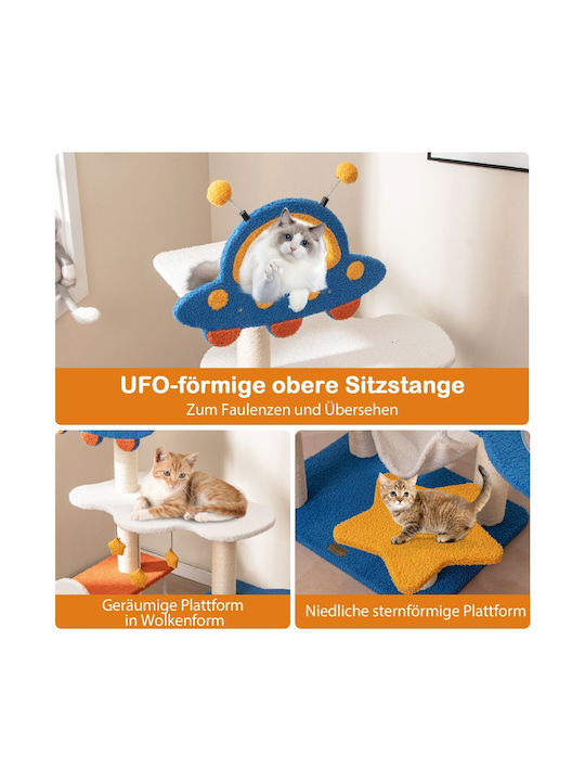 Costway Stâlp pentru zgâriat pisici Copaci pentru pisici Transparent 7 niveluri