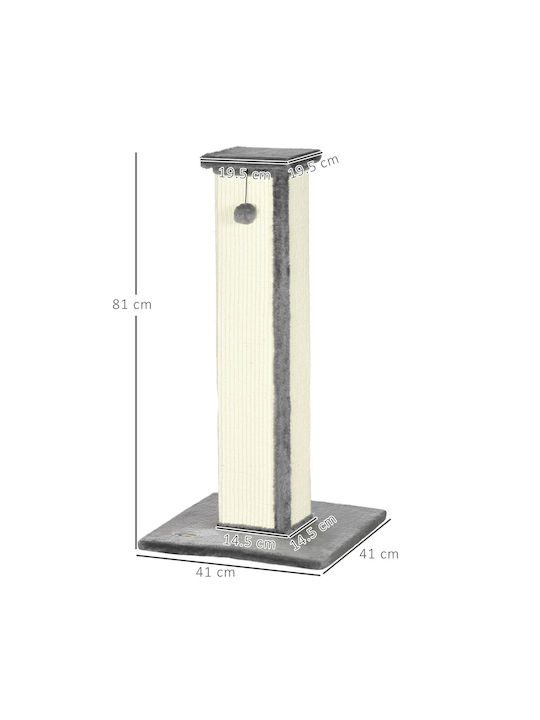 Pawhut Cats Scratching Post Poles Gray 41x41x81cm