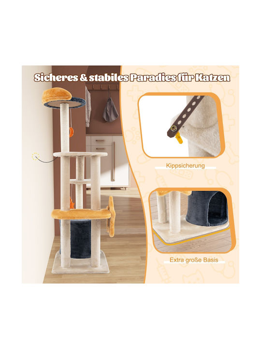 Costway Ονυχοδρόμιο Γατόδεντρο Μπεζ 60x41x128εκ.
