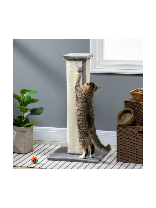 Pawhut Cats Scratching Post Poles Gray 41x41x81cm