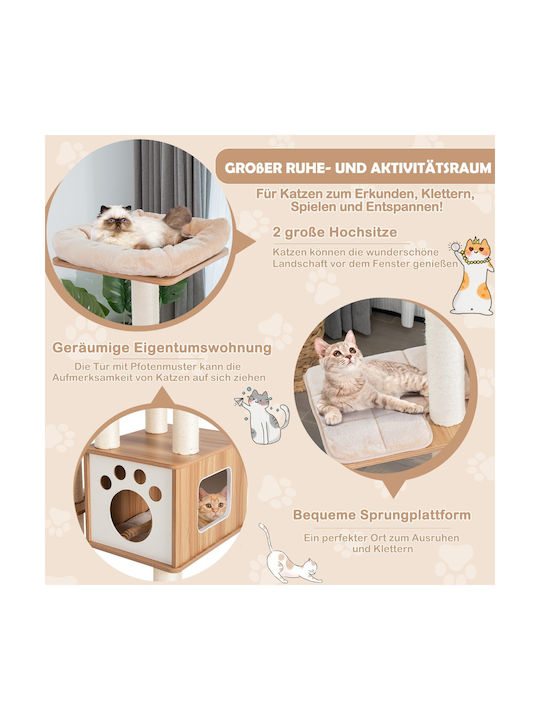 Costway Scratching Post Cat Trees Beige Height 176cm