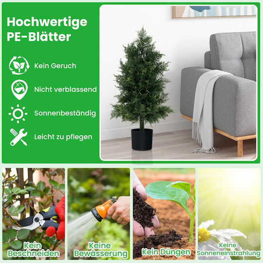 Costway Artificial Cedar Tree Realistic Leaves Durable Pot Indoor Outdoor Decoration Hz10234