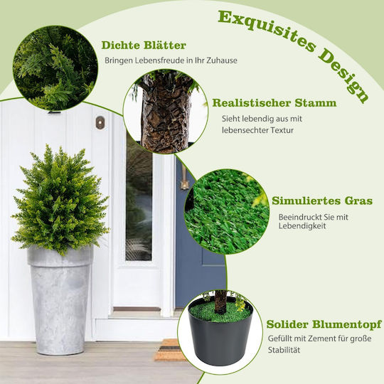 Costway Set aus 2 künstlichen Zedern-Topiary-Bäumen Kugel Innen- & Außendekoration Hz10130-2 Costway Set aus 2 künstlichen Zedern-Topiary-Bäumen Kugel Innen- & Außendekoration Hz10130-2