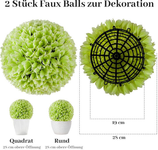 Costway Set of 2 Artificial Boxwood Balls High-Quality Material Pe Hz10273-gn