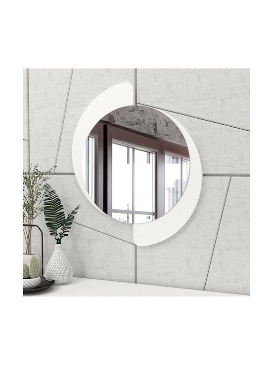 Megapap Sevilla Wall Mirror Oval with White Wooden Frame 69x59.2cm 1pcs