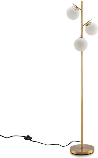 Costway Floor Lamp H169xW28cm. with Socket for Bulb E27 Gold