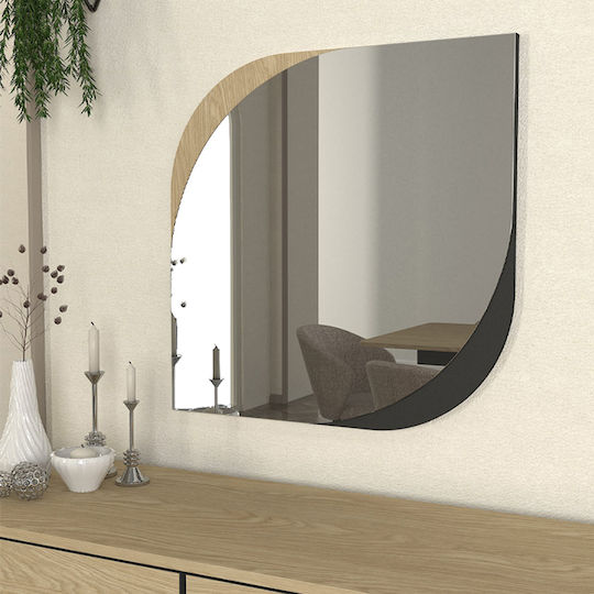 Megapap Lava Oglindă de Perete cu Gri Ramă din Lemn 70x70cm 1buc
