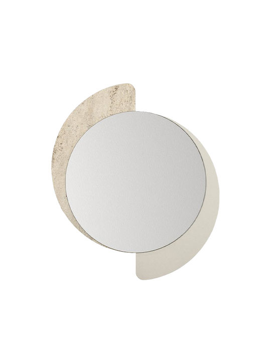 Megapap Sevilla Wall Mirror Oval with Beige Wooden Frame 69x59.2cm 1pcs