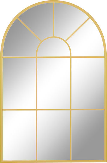 HomCom Oglindă de Perete cu Auriu Ramă din Metalic 91x60cm 1buc