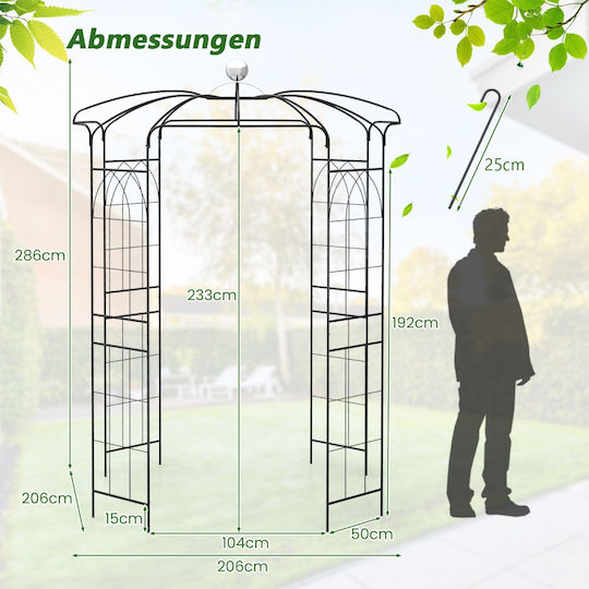 Costway Multifunktionaler Gartenpavillon Vogelkäfig-Form Haken Hängende Pflanzen Gt4147bk